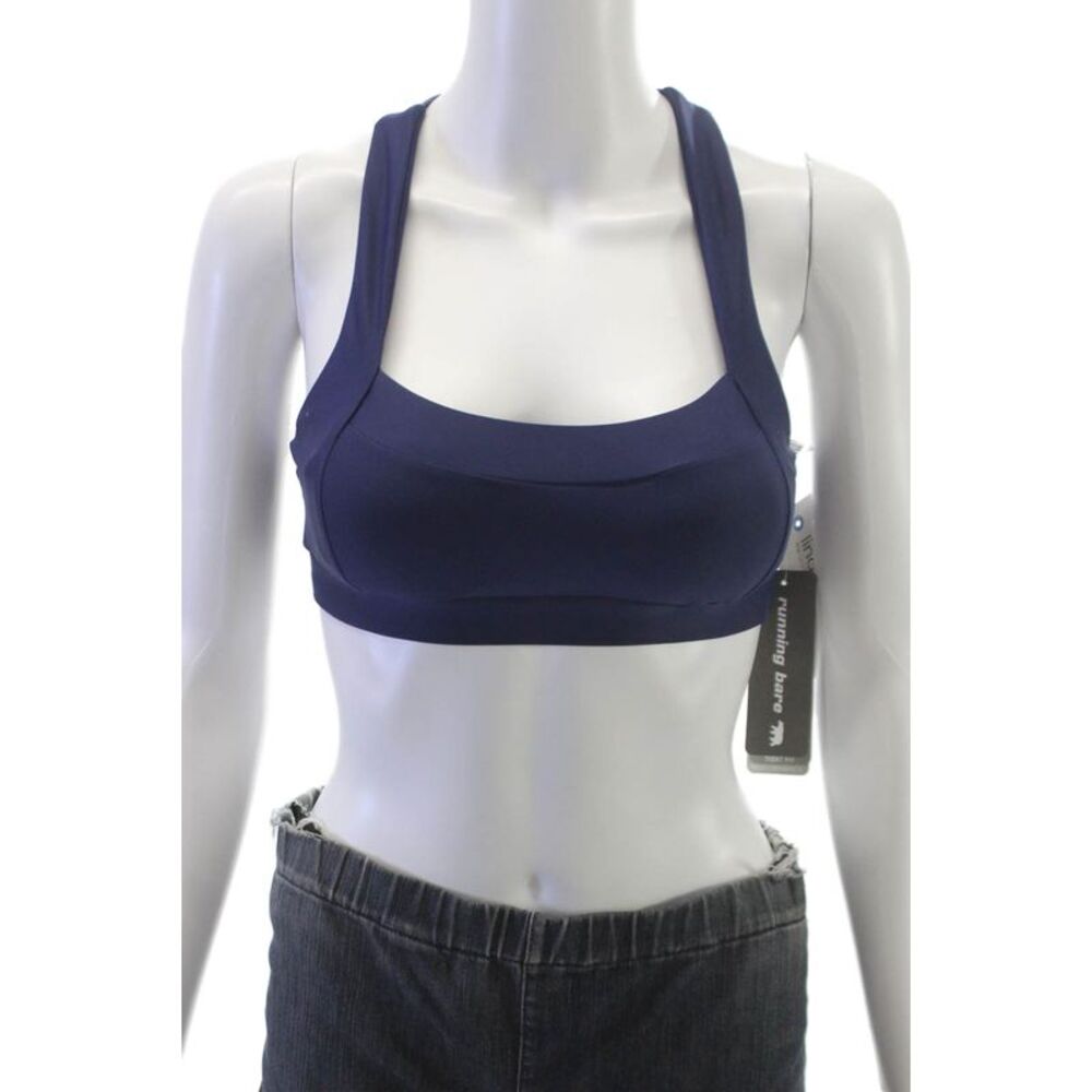 Running Bare Womens Holy Grail Sports Bra Solid Blue Size 2/4